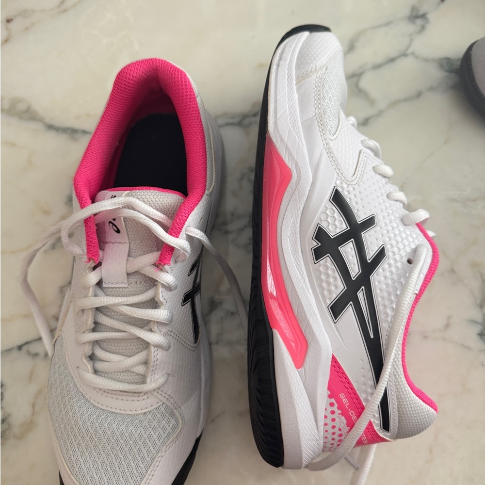 ASICS Women's White and Pink Athletic Sneakers